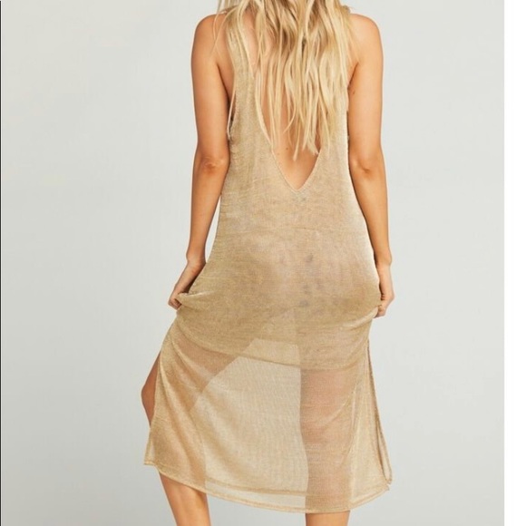Show Me your Mumu Harlyn Dress Liquid Mesh Gold - Picture 2 of 6
